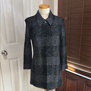 St. John Black Blazer Long Classic Suit Jacket Size 8